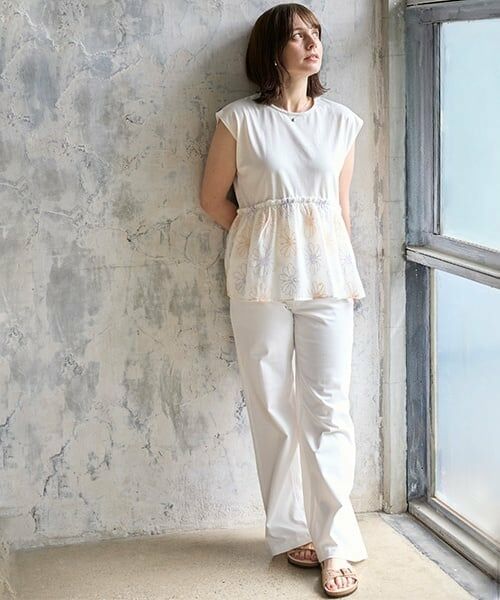 petit main / プティマイン Tシャツ | 【リンク】お花刺しゅうドッキングT(キッズ) | 詳細5