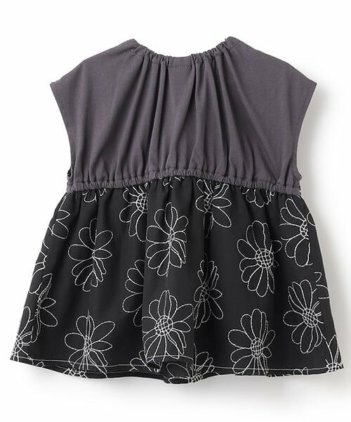 petit main / プティマイン Tシャツ | 【リンク】お花刺しゅうドッキングT(キッズ) | 詳細7