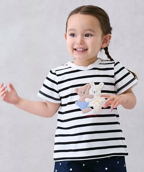 petit main / プティマイン Tシャツ | 【防汚/リンク】キラキラモチーフTシャツ | 詳細1