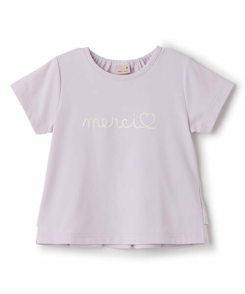 petit main / プティマイン Tシャツ | 【水陸両用】ロゴ刺しゅうTシャツ(キッズサイズ)（ラベンダー）