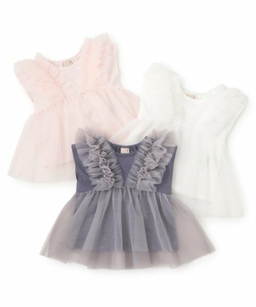 petit main / プティマイン Tシャツ | 【リンク】チュールドッキング半袖T(キッズ) | 詳細11