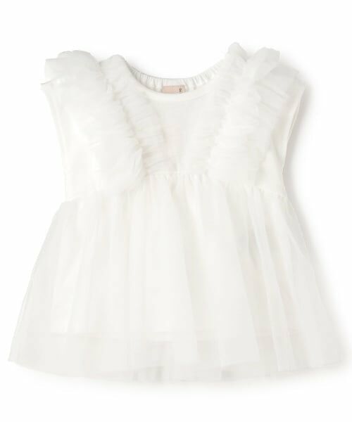 petit main / プティマイン Tシャツ | 【リンク】チュールドッキング半袖T(キッズ) | 詳細13