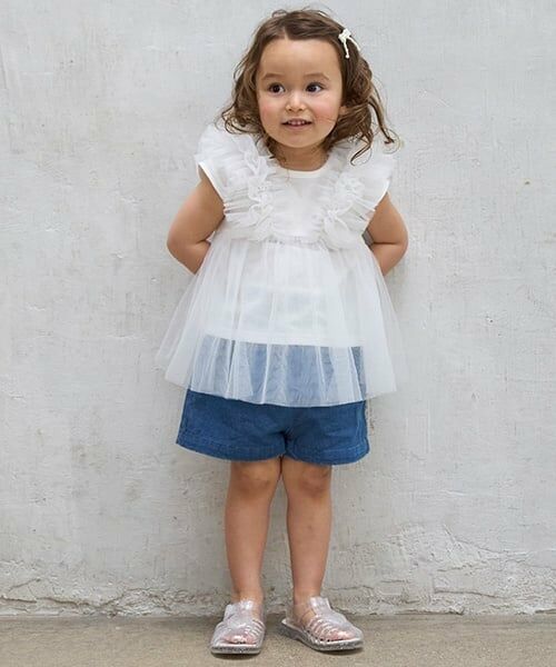 petit main / プティマイン Tシャツ | 【リンク】チュールドッキング半袖T(キッズ) | 詳細2