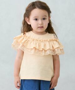 petit main / プティマイン Tシャツ | 【接触冷感/リンク】オフショルレースT