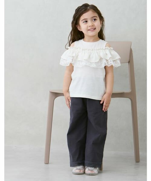 petit main / プティマイン Tシャツ | 【接触冷感/リンク】オフショルレースT | 詳細3