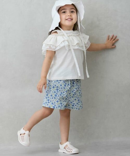 petit main / プティマイン Tシャツ | 【接触冷感/リンク】オフショルレースT | 詳細4