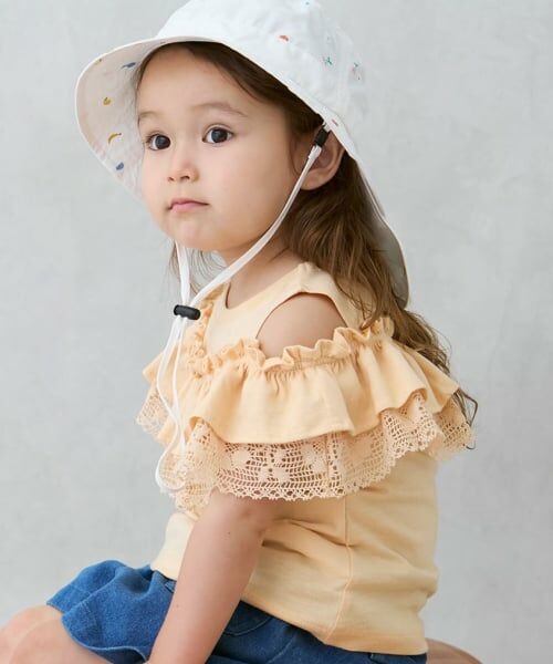 petit main / プティマイン Tシャツ | 【接触冷感/リンク】オフショルレースT | 詳細5