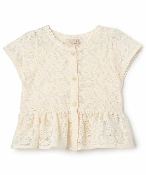 petit main / プティマイン カーディガン・ボレロ | 【リンク】レースカーディガン(キッズ)（薄ベージュ）