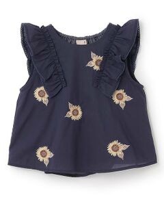 petit main / プティマイン Tシャツ | 【WEB限定特別価格】ひまわり刺しゅうチュニック