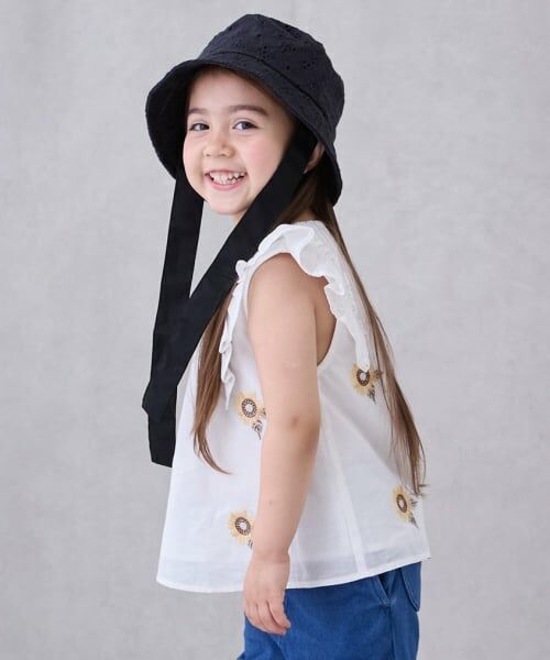 petit main / プティマイン Tシャツ | 【WEB限定特別価格】ひまわり刺しゅうチュニック | 詳細1