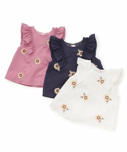 petit main / プティマイン Tシャツ | 【WEB限定特別価格】ひまわり刺しゅうチュニック | 詳細10