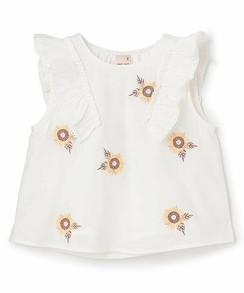 petit main / プティマイン Tシャツ | 【WEB限定特別価格】ひまわり刺しゅうチュニック | 詳細3
