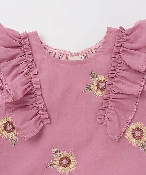 petit main / プティマイン Tシャツ | 【WEB限定特別価格】ひまわり刺しゅうチュニック | 詳細5