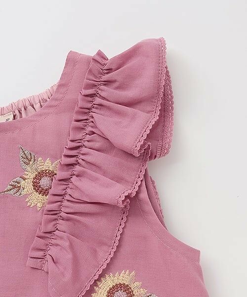 petit main / プティマイン Tシャツ | 【WEB限定特別価格】ひまわり刺しゅうチュニック | 詳細6