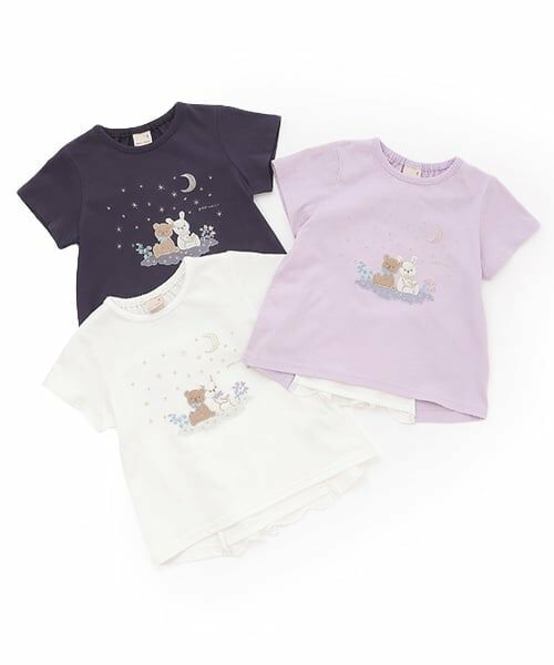 petit main / プティマイン Tシャツ | 星空のpupu＆tete半袖Tシャツ | 詳細14