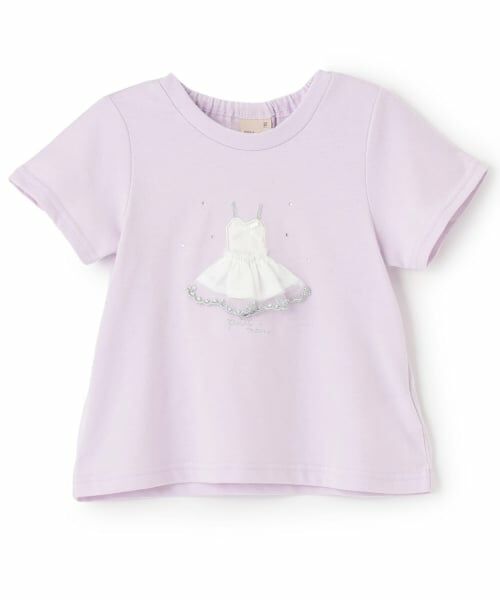 petit main / プティマイン Tシャツ | 【接触冷感】【WEB限定特別価格】モチーフ半袖Tシャツ（ラベンダー）