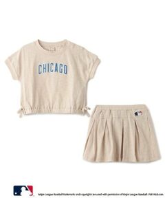 petit main / プティマイン ミニ丈・ひざ丈ワンピース | 【MLB/リンク】カットソーセットアップ