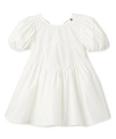 petit main / プティマイン ミニ丈・ひざ丈ワンピース | 袖パフペプラムワンピース