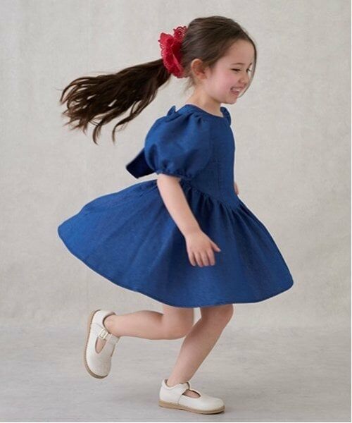 petit main / プティマイン ミニ丈・ひざ丈ワンピース | 袖パフペプラムワンピース | 詳細2