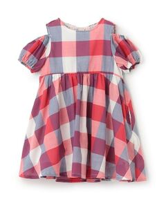 petit main / プティマイン ミニ丈・ひざ丈ワンピース | 【リンク】肩あきチェックワンピース(キッズ)