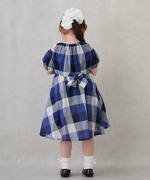 petit main / プティマイン ミニ丈・ひざ丈ワンピース | 【リンク】肩あきチェックワンピース(キッズ) | 詳細2