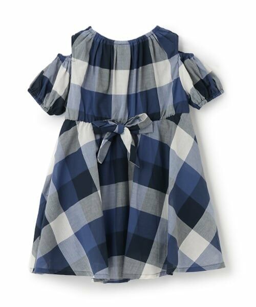 petit main / プティマイン ミニ丈・ひざ丈ワンピース | 【リンク】肩あきチェックワンピース(キッズ) | 詳細9