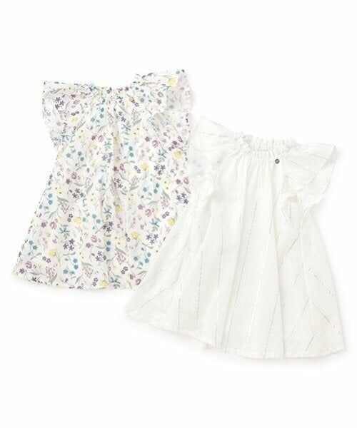 petit main / プティマイン ミニ丈・ひざ丈ワンピース | 【リンク】ラメストライプ/花柄ワンピース(キッズ) | 詳細17