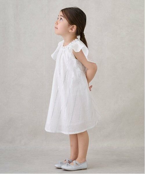 petit main / プティマイン ミニ丈・ひざ丈ワンピース | 【リンク】ラメストライプ/花柄ワンピース(キッズ) | 詳細2