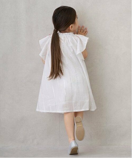 petit main / プティマイン ミニ丈・ひざ丈ワンピース | 【リンク】ラメストライプ/花柄ワンピース(キッズ) | 詳細3
