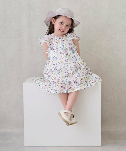 petit main / プティマイン ミニ丈・ひざ丈ワンピース | 【リンク】ラメストライプ/花柄ワンピース(キッズ) | 詳細4