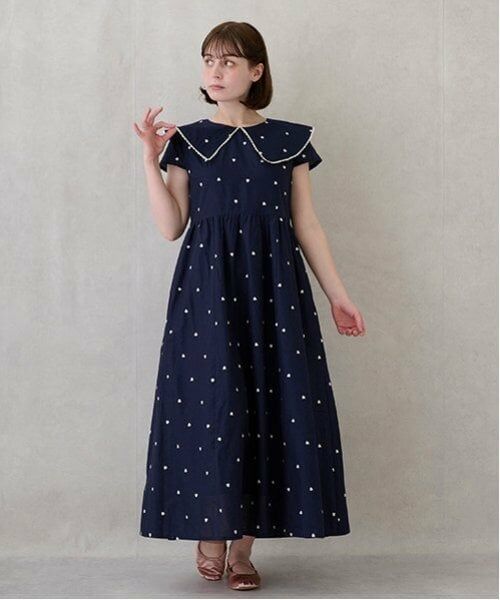 petit main / プティマイン ミニ丈・ひざ丈ワンピース | 【リンク】ハート刺しゅうワンピース(キッズ) | 詳細5