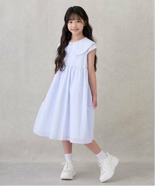 petit main / プティマイン ミニ丈・ひざ丈ワンピース | 【リンク】ハート刺しゅうワンピース(キッズ) | 詳細6