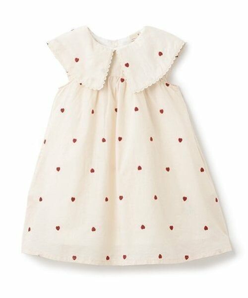 petit main / プティマイン ミニ丈・ひざ丈ワンピース | 【リンク】ハート刺しゅうワンピース(キッズ)（ライト ピンク）