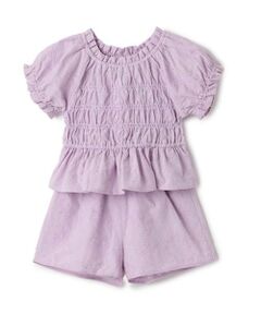 petit main / プティマイン ミニ丈・ひざ丈ワンピース | 【リンク】レースセットアップ(キッズ)