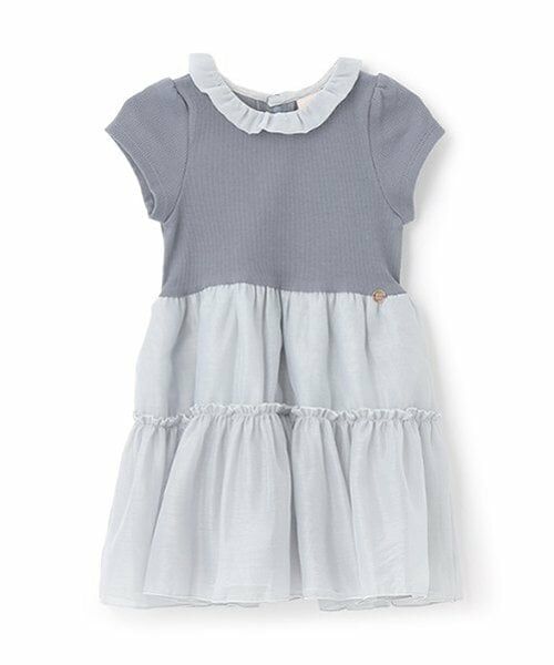 petit main / プティマイン ミニ丈・ひざ丈ワンピース | 【リンク】オーガンジーワンピース(キッズ)（ライト ブルー）