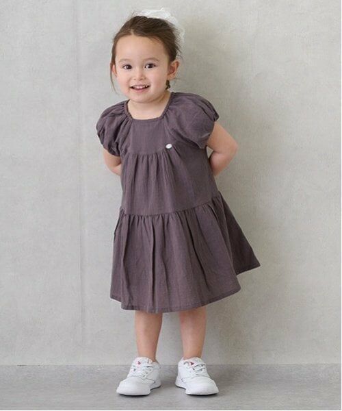 petit main / プティマイン ミニ丈・ひざ丈ワンピース | 【スマイル/速乾】袖バルーンワンピ | 詳細7