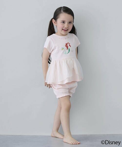 petit main / プティマイン ルームウェア | 【Disney】ペプラムパジャマ（ライト ピンク）