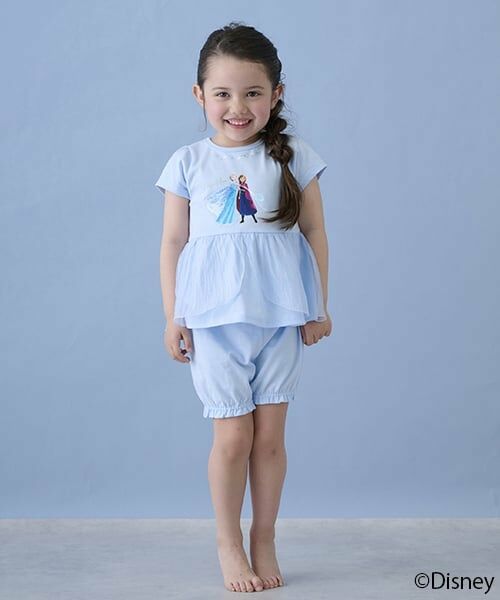 petit main / プティマイン ルームウェア | 【Disney】ペプラムパジャマ（ライト ブルー）