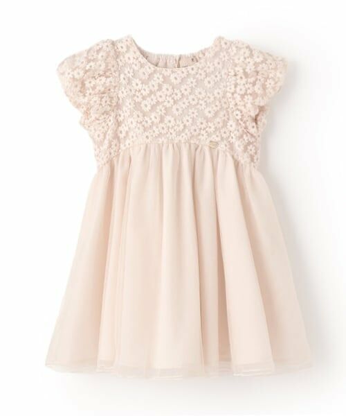 petit main / プティマイン ミニ丈・ひざ丈ワンピース | 【リンク】チュールレースワンピース(キッズ)（ライト ピンク）