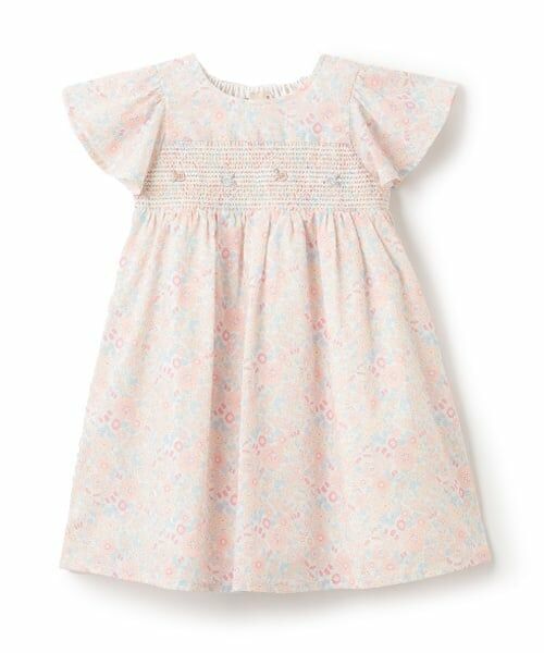petit main / プティマイン ミニ丈・ひざ丈ワンピース | 【リンク】スモッキングワンピース(キッズ)（ライト ピンク）