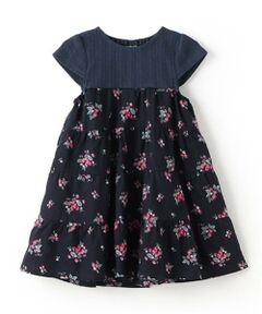 petit main / プティマイン ミニ丈・ひざ丈ワンピース | 【リンク】いちご柄ドッキングワンピース(キッズ)