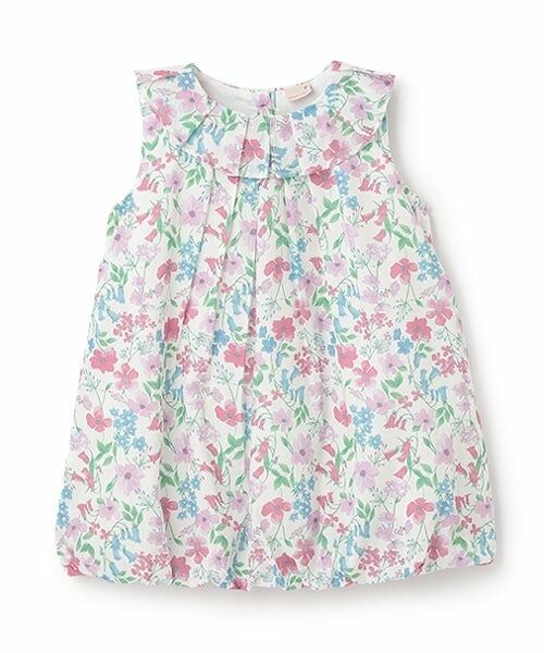 petit main / プティマイン ミニ丈・ひざ丈ワンピース | 花柄バルーンワンピース（ピンク）