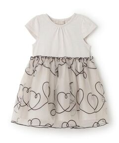 petit main / プティマイン ミニ丈・ひざ丈ワンピース | 【リンク】チェーン刺しゅうチュールワンピース(キッズ)