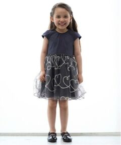 petit main / プティマイン ミニ丈・ひざ丈ワンピース | 【リンク】チェーン刺しゅうチュールワンピース(キッズ)