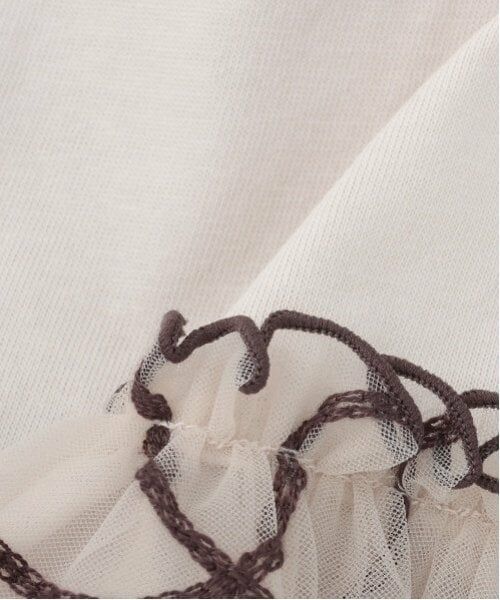 petit main / プティマイン ミニ丈・ひざ丈ワンピース | 【リンク】チェーン刺しゅうチュールワンピース(キッズ) | 詳細10