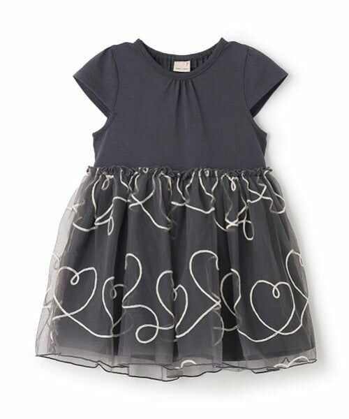 petit main / プティマイン ミニ丈・ひざ丈ワンピース | 【リンク】チェーン刺しゅうチュールワンピース(キッズ) | 詳細13