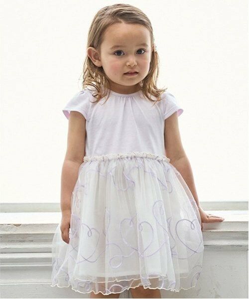 petit main / プティマイン ミニ丈・ひざ丈ワンピース | 【リンク】チェーン刺しゅうチュールワンピース(キッズ) | 詳細2