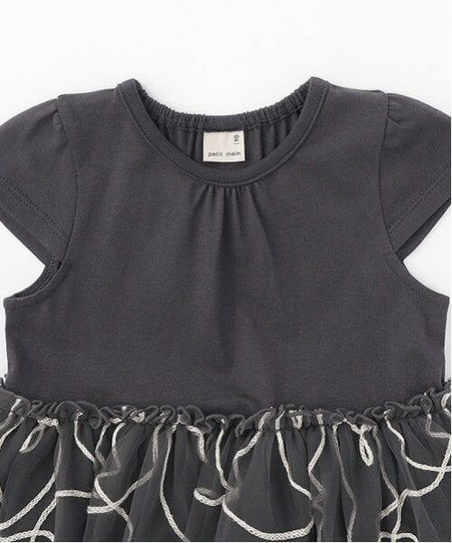 petit main / プティマイン ミニ丈・ひざ丈ワンピース | 【リンク】チェーン刺しゅうチュールワンピース(キッズ) | 詳細6