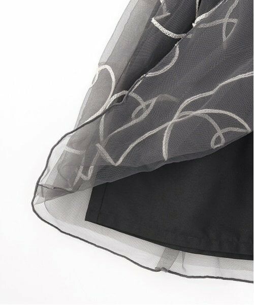 petit main / プティマイン ミニ丈・ひざ丈ワンピース | 【リンク】チェーン刺しゅうチュールワンピース(キッズ) | 詳細9