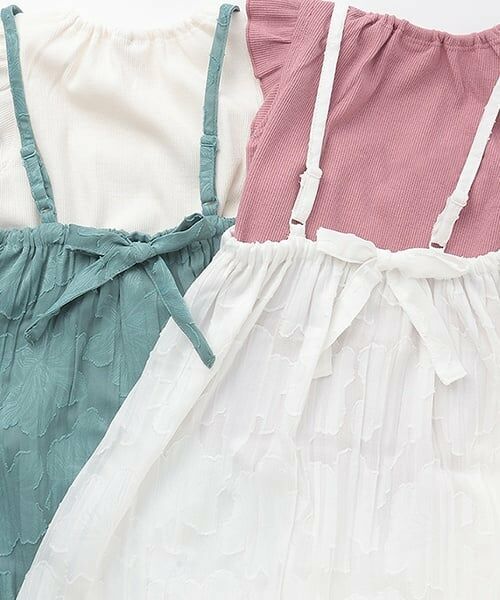 petit main / プティマイン ミニ丈・ひざ丈ワンピース | 【リンク】ジャガードキャミワンピセット | 詳細16